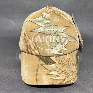 Akins Snap Back Hat Headliner Advertising Bow Hunting Camouflage Outdoor Mens